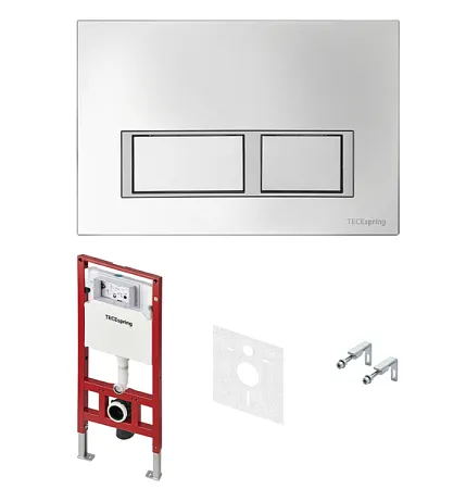 TECE Инсталляция, TECE, TeceSpring V, для унитаза, шгв 506*165*1144, цвет клавиши/панели-хром глянцевый