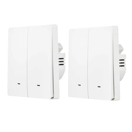 Комплект два умных двухклавишных выключателя HOMMYN 2SWZBNN02W