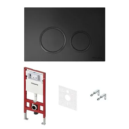 TECE Инсталляция, TECE, TeceSpring R, для унитаза, шгв 506*165*1144, цвет клавиши/панели-черный матовый