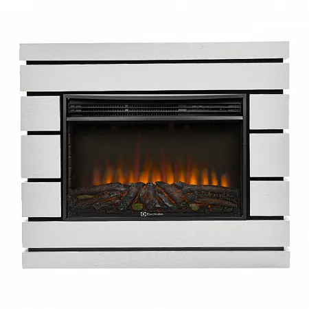 Каминокомплект: Очаг Electrolux 3320RLS N, портал Moderno 30 шпон белый дуб