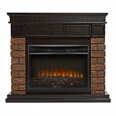 Каминокомплект: Очаг Electrolux 3320RLS N, портал Bricks Wood 30 кам. кор. шп. т.д