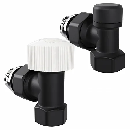 Набор термостатический угловой Royal Thermo Design 1/2"М30х1,5 (Черный)
