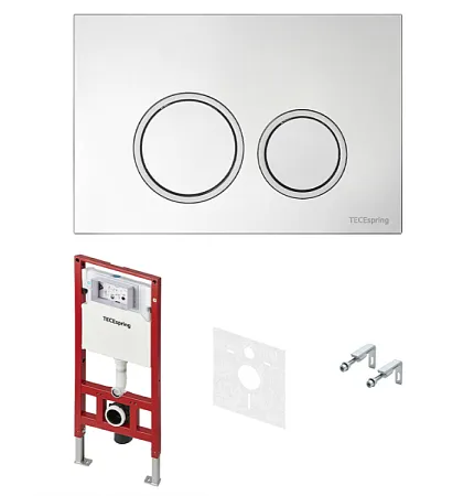 TECE Инсталляция, TECE, TeceSpring R, для унитаза, шгв 506*165*1144, цвет клавиши/панели-хром глянцевый