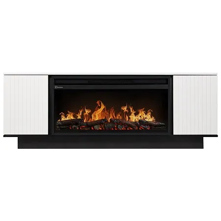 Каминокомплект: Очаг Electrolux EFP/P-3620LS, портал Como 36 белый, черный, р/в