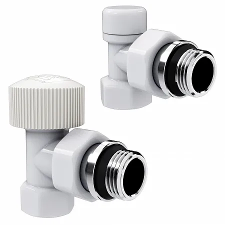Набор термостатический угловой Royal Thermo Design 1/2"М30х1,5 (Белый)