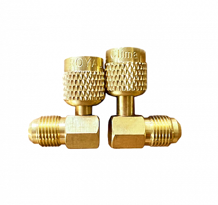 Переходник угловой 90°; 5/16"Mх1/4"F, с R410А на R22, упак. 2 шт. LT-AD78 LAMPRECHT