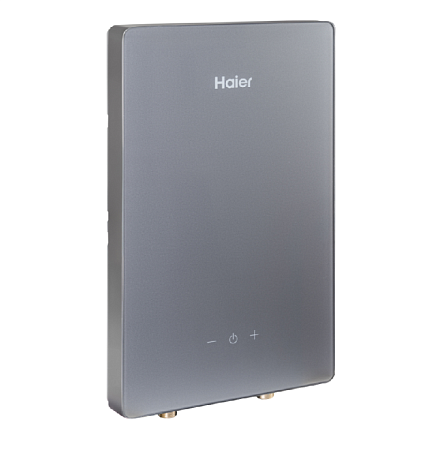 Haier Водонагреватель электрический, Haier, проточный, GRACE-EI9, с электронным управлением и сухим ТЭНом, цвет-Серый сапфир