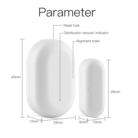 Датчик открытия дверей и окон MOES Door&amp;Window Sensor CR2032 Zigbee