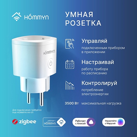 Розетка умная HOMMYN Smart Plug RKNZ01