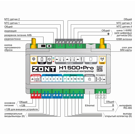 Контроллер универсальный ZONT H1500+ PRO