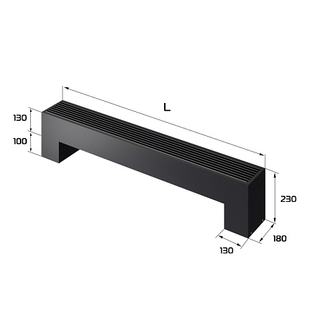 Конвектор напольный Royal Thermo STEP-130/180/1600-2-N-BL-LG-BL