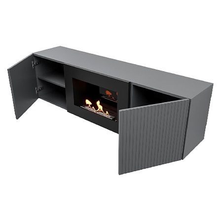 Тумба с биокамином Firelight BFP/P-1400L графит