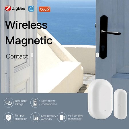 Датчик открытия дверей и окон MOES Door&amp;Window Sensor CR2032 Zigbee